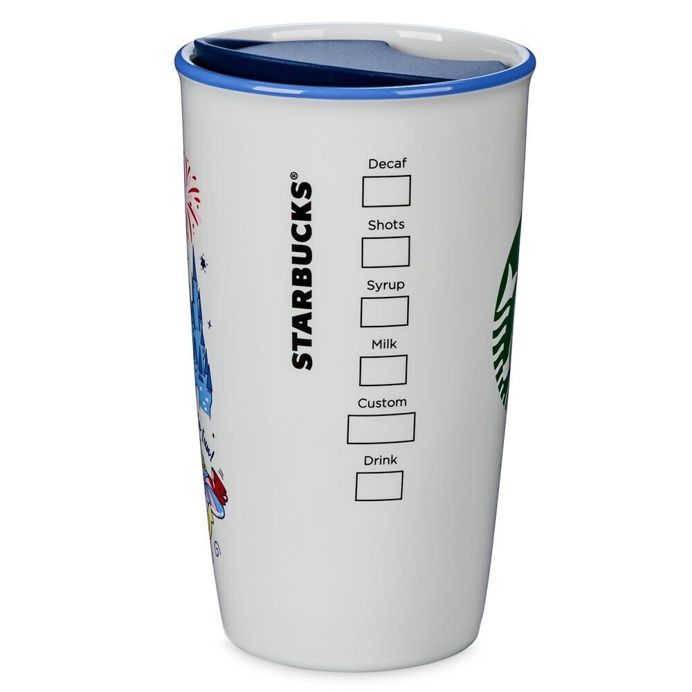 Walt Disney World Magic Kingdom Porcelain Starbucks Tumbler Mug 12oz