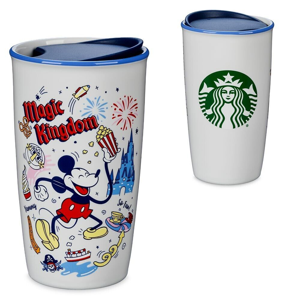 Walt Disney World Magic Kingdom Porcelain Starbucks Tumbler Mug 12oz