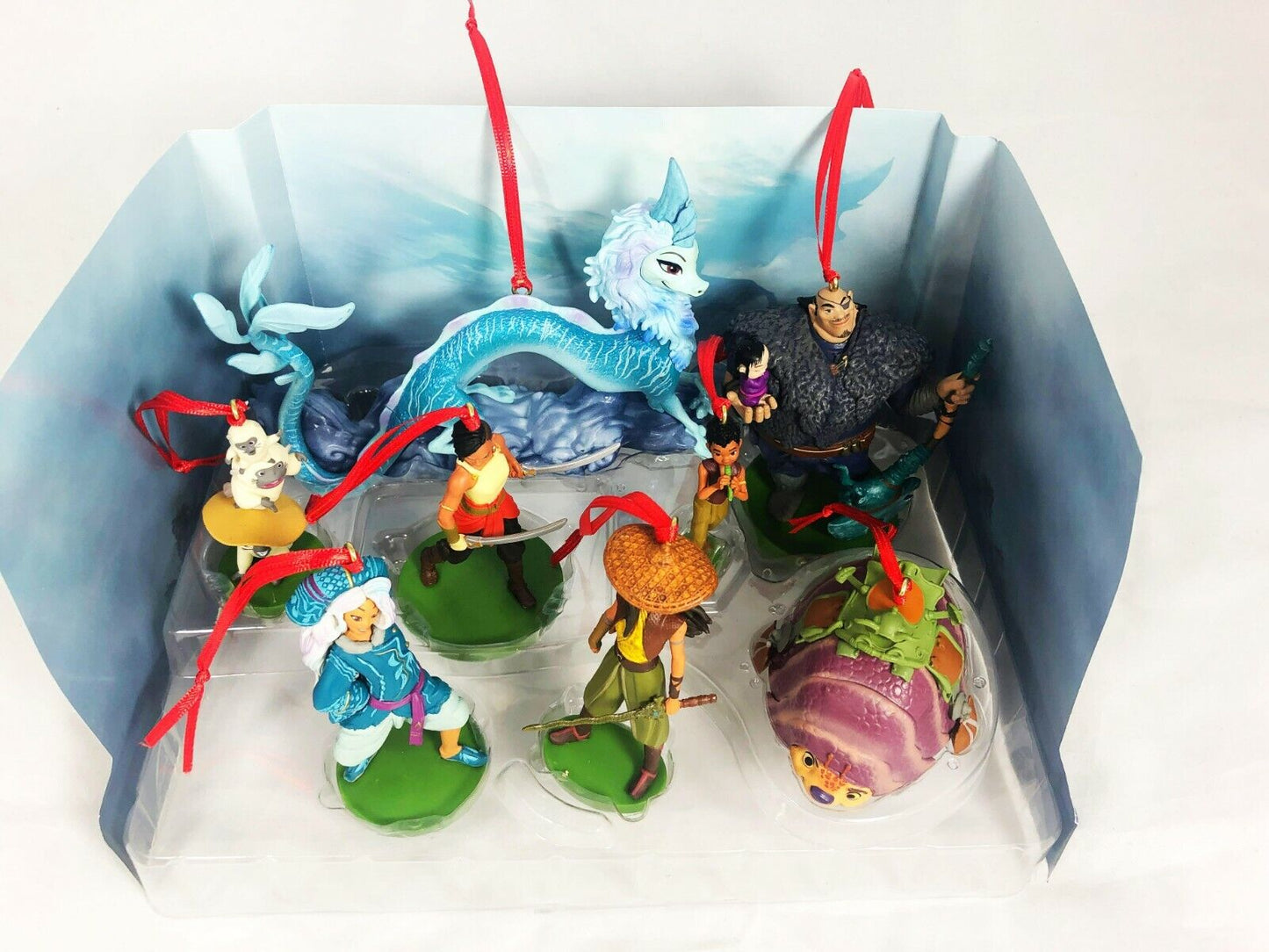 Disney Raya and the Last Dragon Deluxe Christmas Ornaments Figure 8pc Set