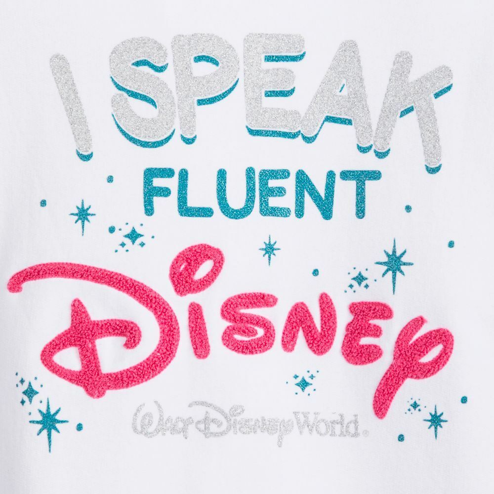 Walt Disney World Cropped Pullover Hoodie for Girls Size 4 XS - ''I Speak Fluent Disney''