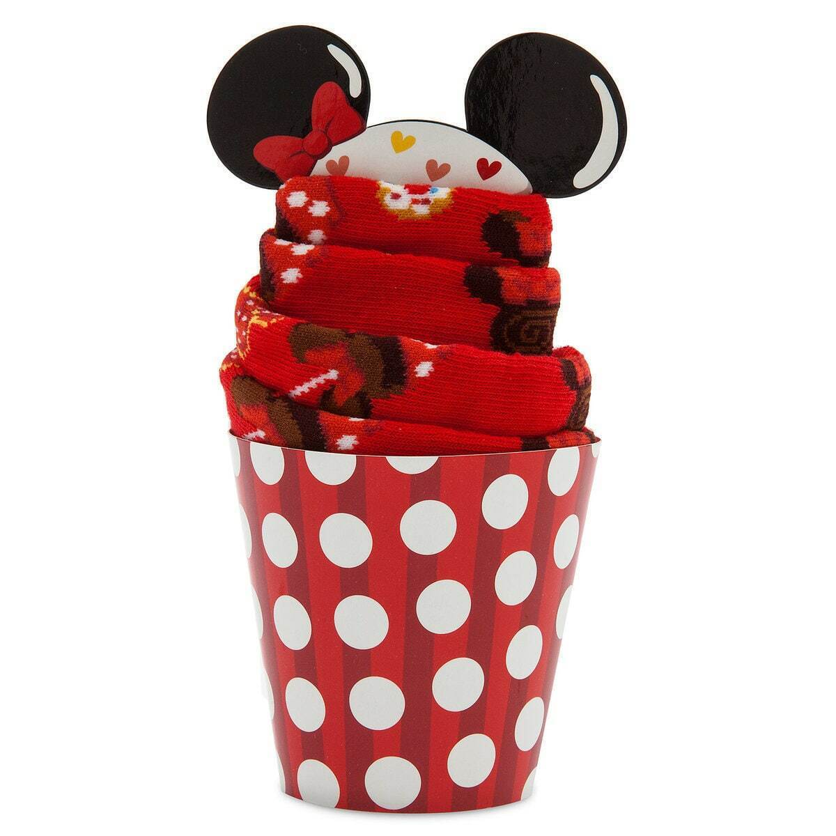 Minnie Mouse Disney Parks Food Socks in Cupcake Holder for Kids