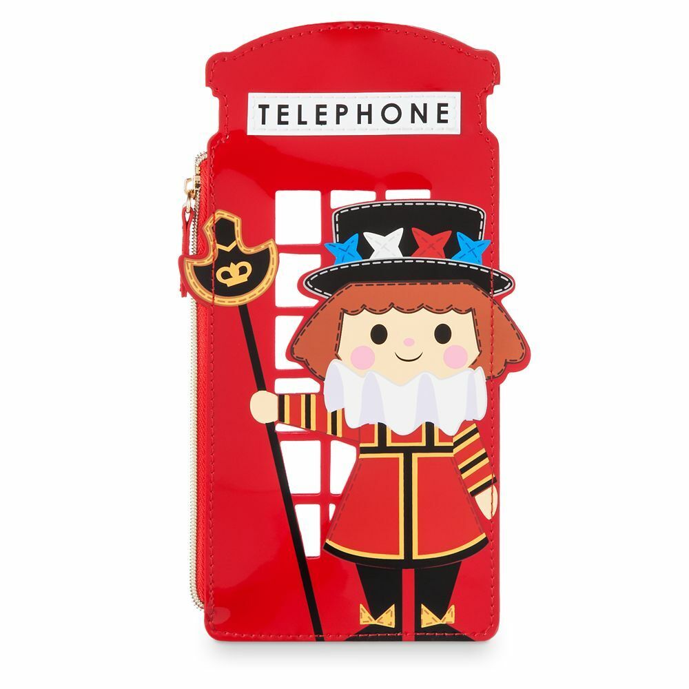 Disneyland It's a Small World British Beefeater Telephone Zip Wallet Case Coin Purse NWT