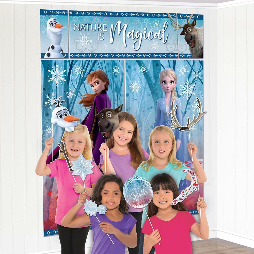 Disney Frozen 2 Photo Background with Props Set - Anna Elsa Sven Olaf