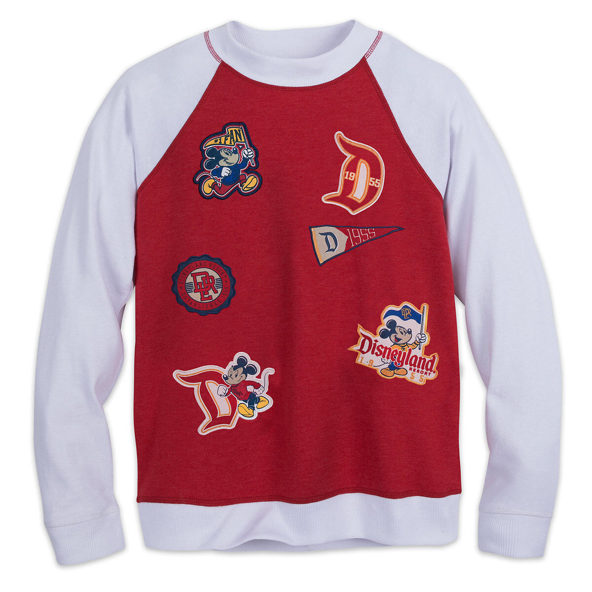 Mickey Mouse Collegiate Top Patches Disneyland Sweater for Women