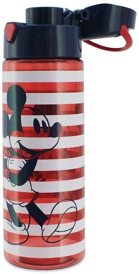 Mickey Mouse Striped Flip Top Water Bottle Drink Cup - 25oz