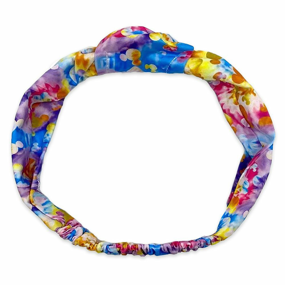 Mickey Mouse Icon Rainbow Tie-Dye Wrap Headband for Adults - One Size