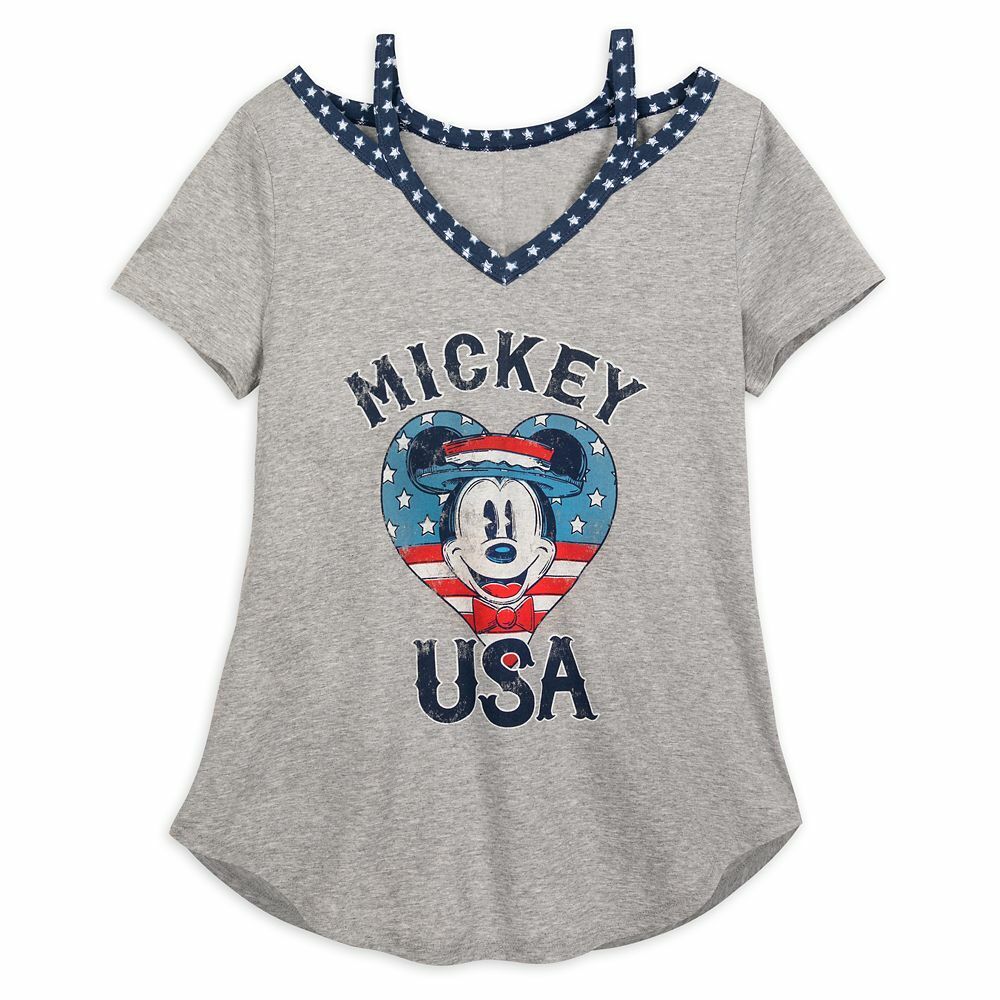 Mickey Mouse ''USA'' Americana T-Shirt Tee for Women - Size Small