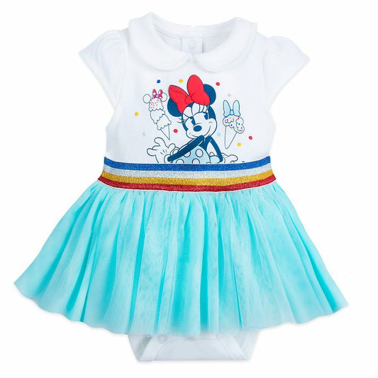 Minnie Mouse Blue Tutu Baby Bodysuit - 3 6 Months
