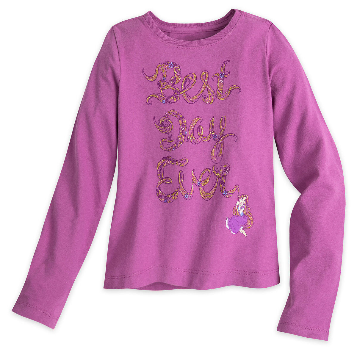 Disney Princess Tangled Rapunzel "Best Day Ever" Long Sleeve T Shirt- Toddler Size 2/3