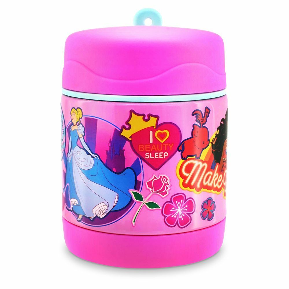 Disney Princess Hot & Cold Food Container w/ Spork Kids School Lunch Accessory