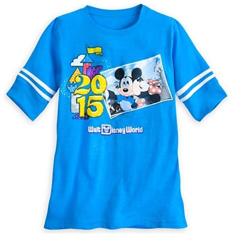 Disney Store Mickey & Minnie Mouse Blue Football Jersey Women's T Shirt Size XS