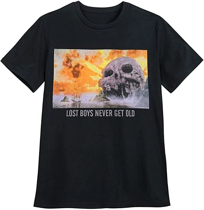 Disney Store Peter Pan Lost Boys Skull Rock Mens T Shirt Tee Size Small New