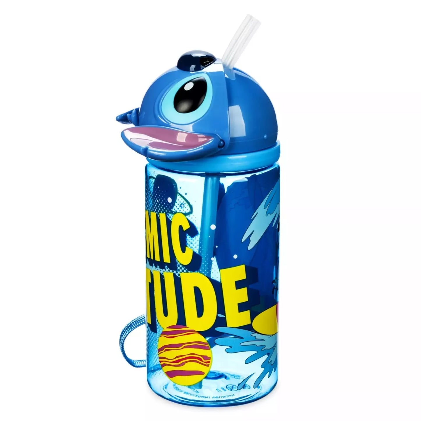 Stitch Figural Water Bottle with Built-In Straw – Lilo & Stitch - Kids Cup 10oz