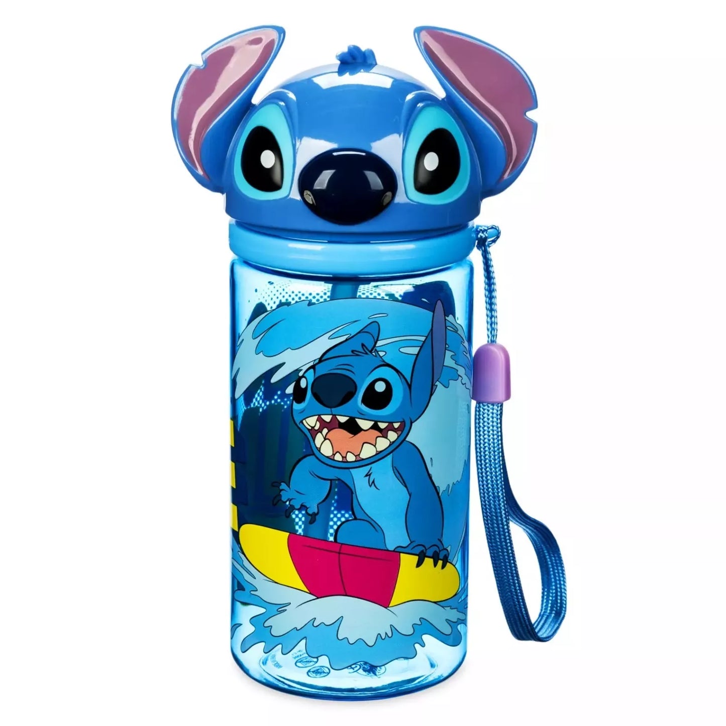 Stitch Figural Water Bottle with Built-In Straw – Lilo & Stitch - Kids Cup 10oz