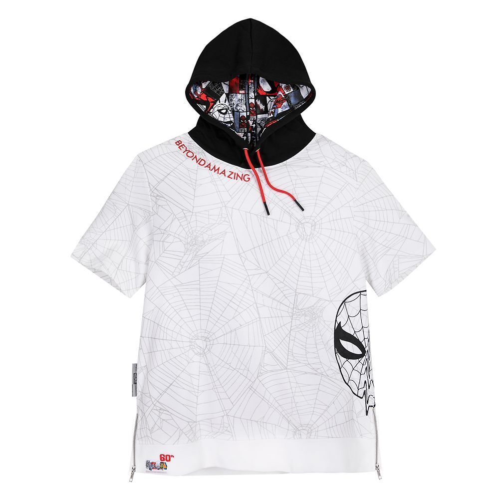 Spider-Man 60th Anniversary Hooded Shirt Sweater for Adults Mens - by Ashley Eckstein - Spiderman