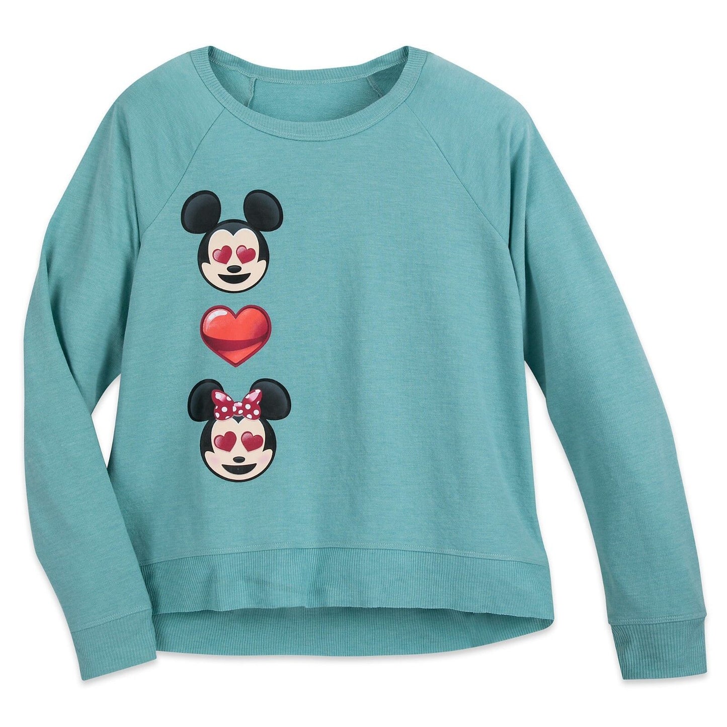 Mickey & Minnie Mouse Emoji Raglan Top Boutique Women's Sweater Size Small