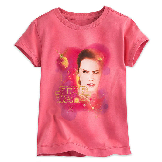 Disney Store Girls Star Wars Pink Rey Force Awakens T Shirt Tee Size 4