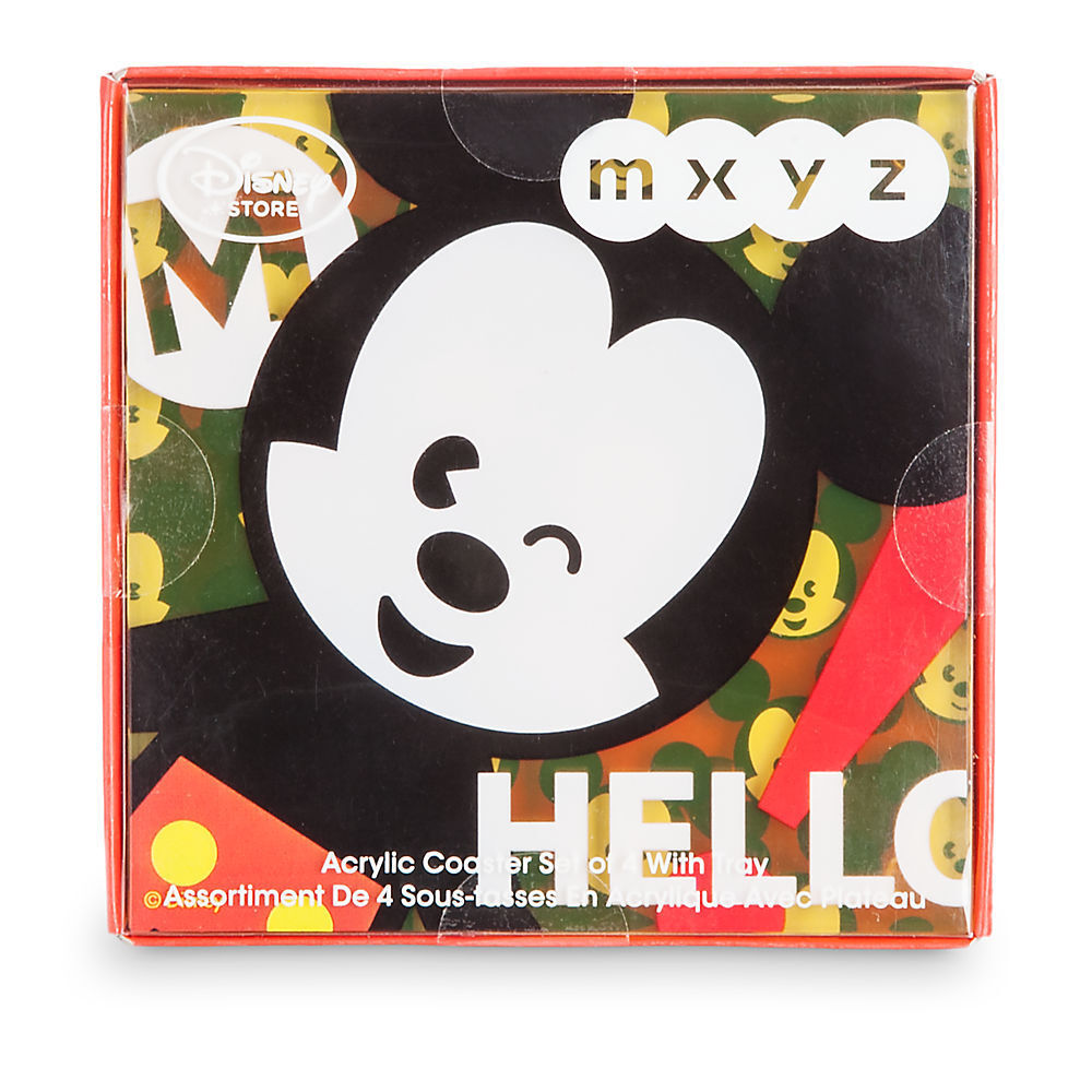Disney Mickey Mouse MXYZ Acrylic Coaster 4pc Set