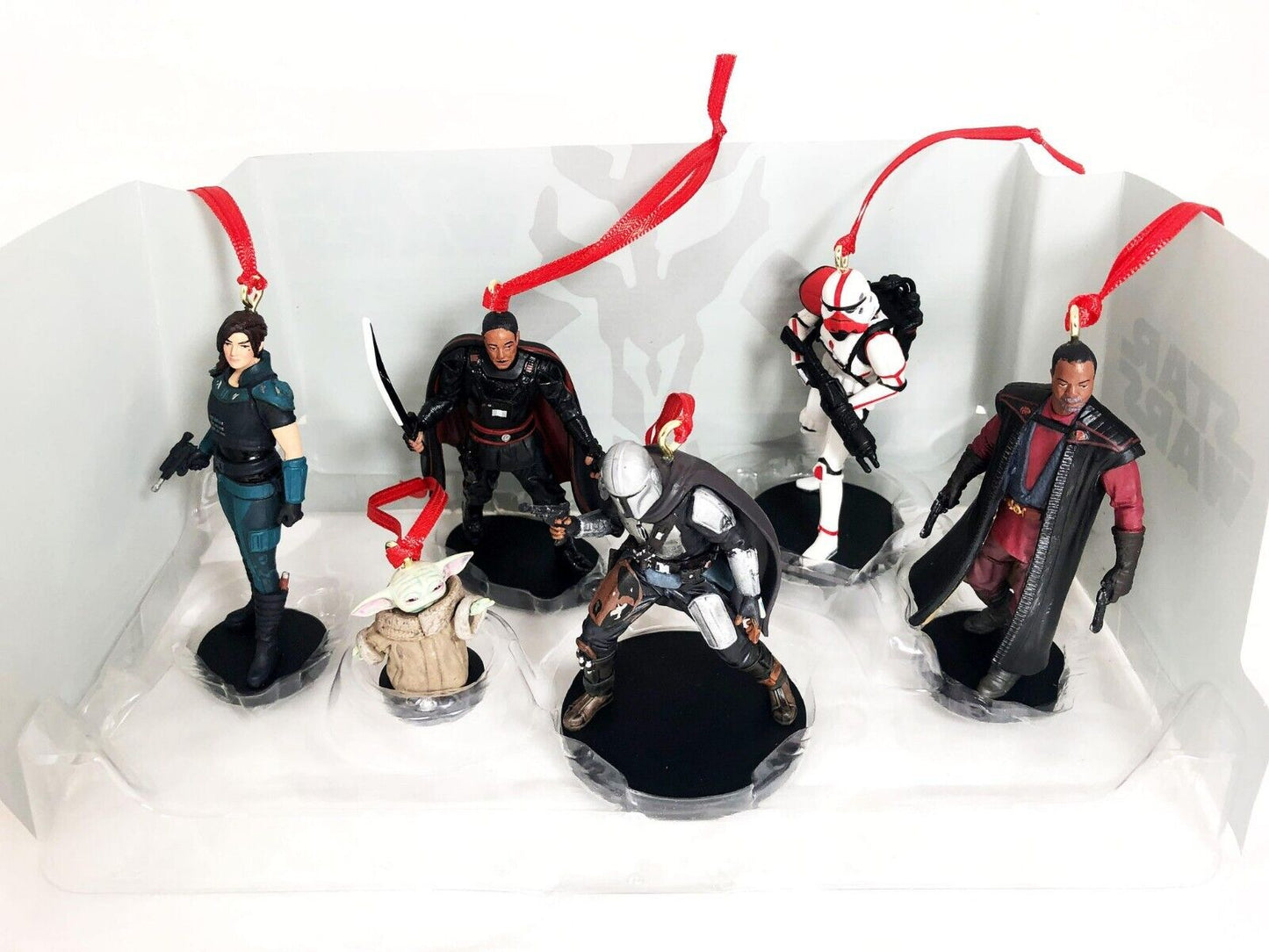 Star Wars The Mandalorian 6pc Ornaments Figure Grogu Baby Yoda Stormtrooper