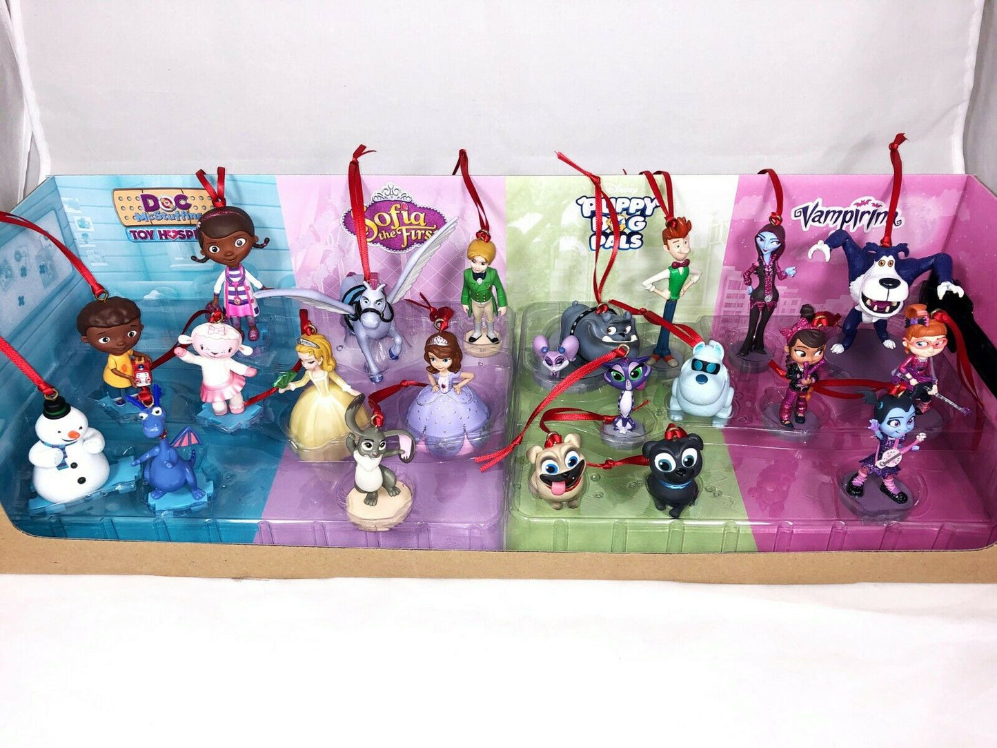 Disney Junior Mega 21pc Christmas Custom Ornaments Set Sofia Vampirina Doc McStuffins Puppy Dog Pals