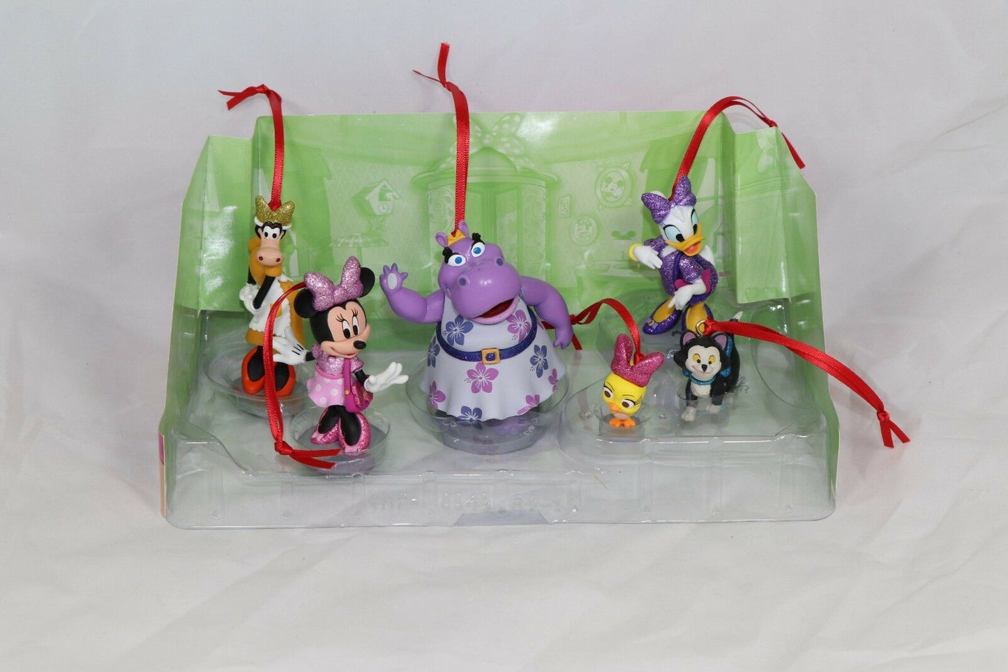 Disney Minnie Mouse Happy Helpers Custom Christmas Ornaments 6pc Figure Set Daisy Figaro Cuckoo