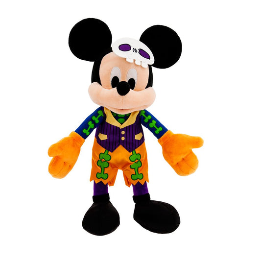 Mickey Mouse Glow-in-the-Dark Halloween Skellington Plush – Medium 15''