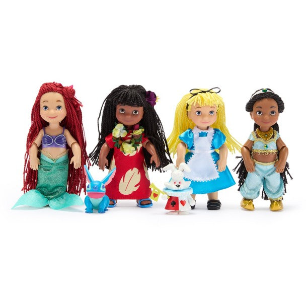 ''it's a small world'' Doll Set – 5 1/2'' – Special Edition Box Set Ariel Lilo Stitch Alice White Rabbit Jasmine