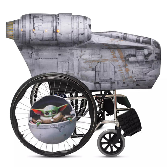 Star Wars Light Up Mandalorian Ship & Grogu Wheelchair Cover - Costume Dress Up Accessory Set