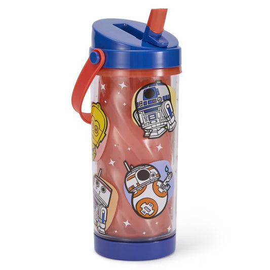R2-D2 BB-8 Droids 10 oz. Color-Changing Water Bottle w/ Straw & Handle Star Wars
