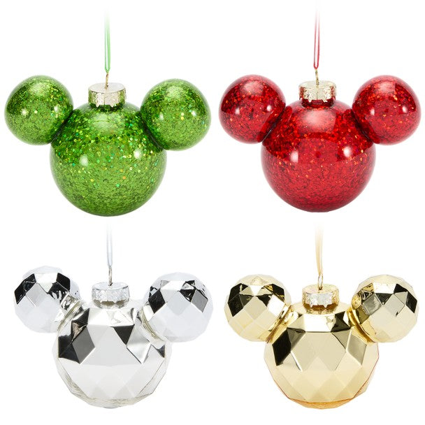 Mickey Mouse Icon Ornament Set - 4pc - 3" H - Disney Theme Parks Holiday Set