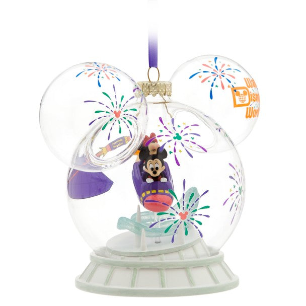 Mickey & Minnie Mouse Icon Glass Ball Ornament Space Mountain Walt Disney World