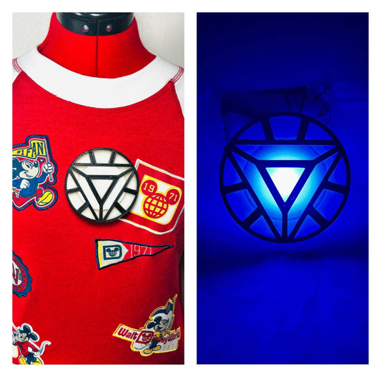 3D Custom Iron Man Inspired Light Up Arc Reactor Chest Piece Blue Glow Costume Cosplay Magnetic Accessory