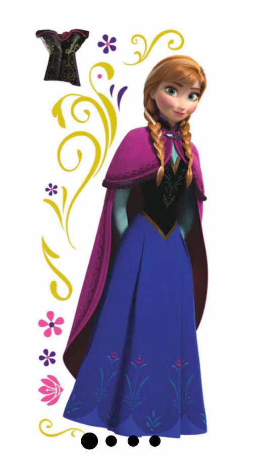 Disney Peel & Stick Vinyl Wall Decal Frozen's Princess Anna Sticker Set