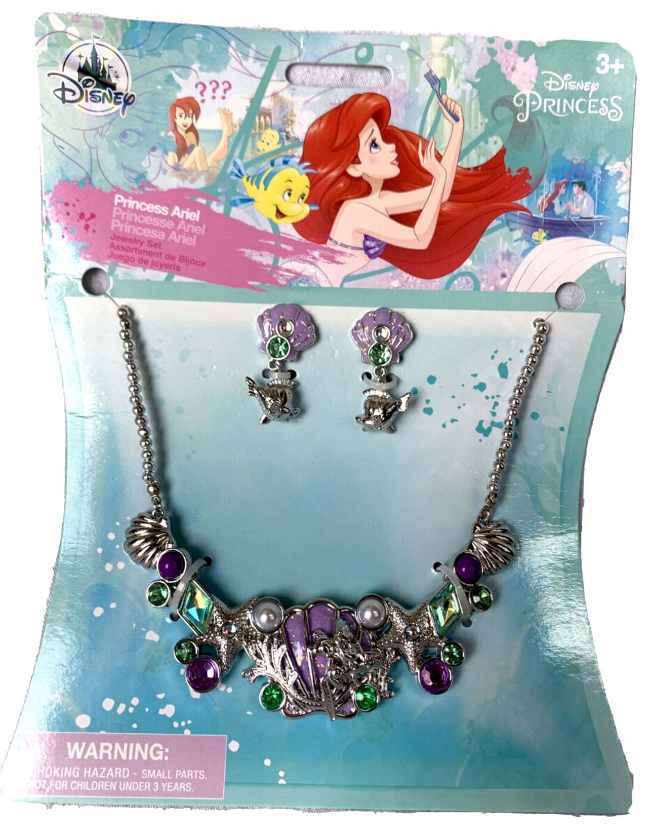 Ariel Neckalce & Earrings Costume Jewelry - Costume Dress Up Accessory Set