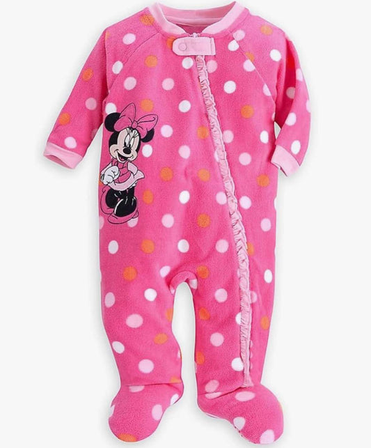 Minnie Mouse Pajamas Sleeper Soft Outfit Baby Size 3-6M - Footed PJ's