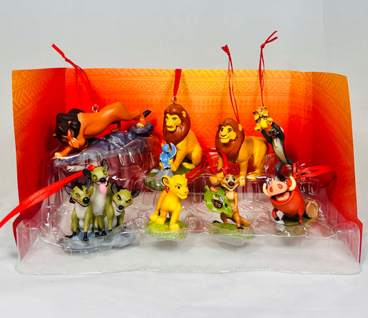 Disney Lion King 8pc Christmas Ornaments Custom Figure Set - Simba Scar Pumbaa