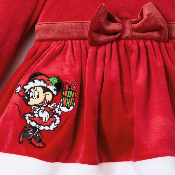 Santa Minnie Mouse Fancy Outfit for Baby - 12-18 Months - Dress Hat & Leggings
