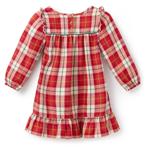 Disney Minnie Christmas Red Plaid Nightshirt Holiday Pajamas Girls Large 9/10