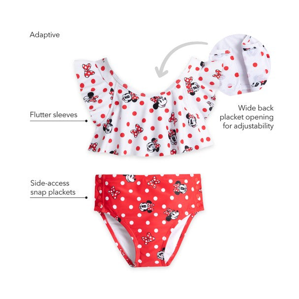 Minnie Mouse Two-Piece Adaptive Swimsuit for Girls - Size 14 XL