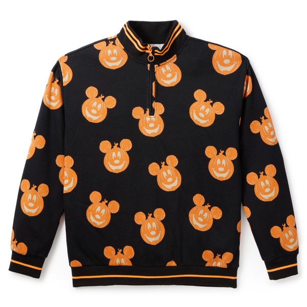 Mickey Mouse Jack-o'-Lantern 1/4 Zip Pullover Sweatshirt Adults by Our Universe