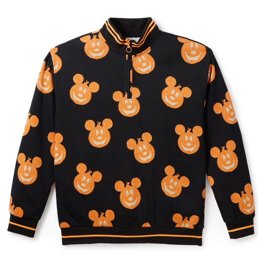 Mickey Mouse Jack-o'-Lantern 1/4 Zip Pullover Sweatshirt Adults by Our Universe