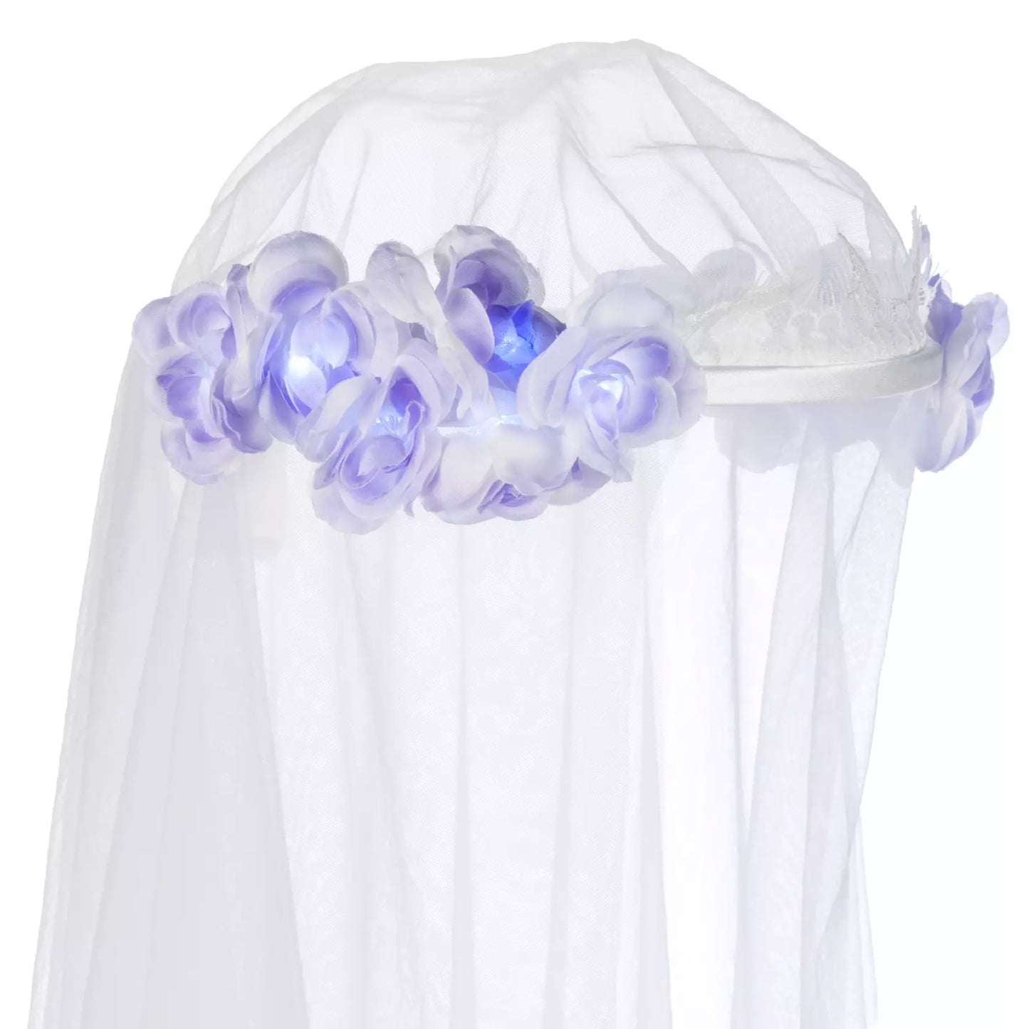 The Haunted Mansion Bride Light-Up Veil for Adults One Size - Dress Up Costume Accessory