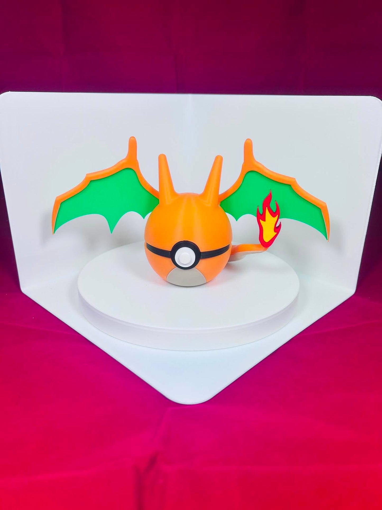 Pokeball 3D Printed Custom Charizard Figure - Shiny Black Charizard Pokemon Character