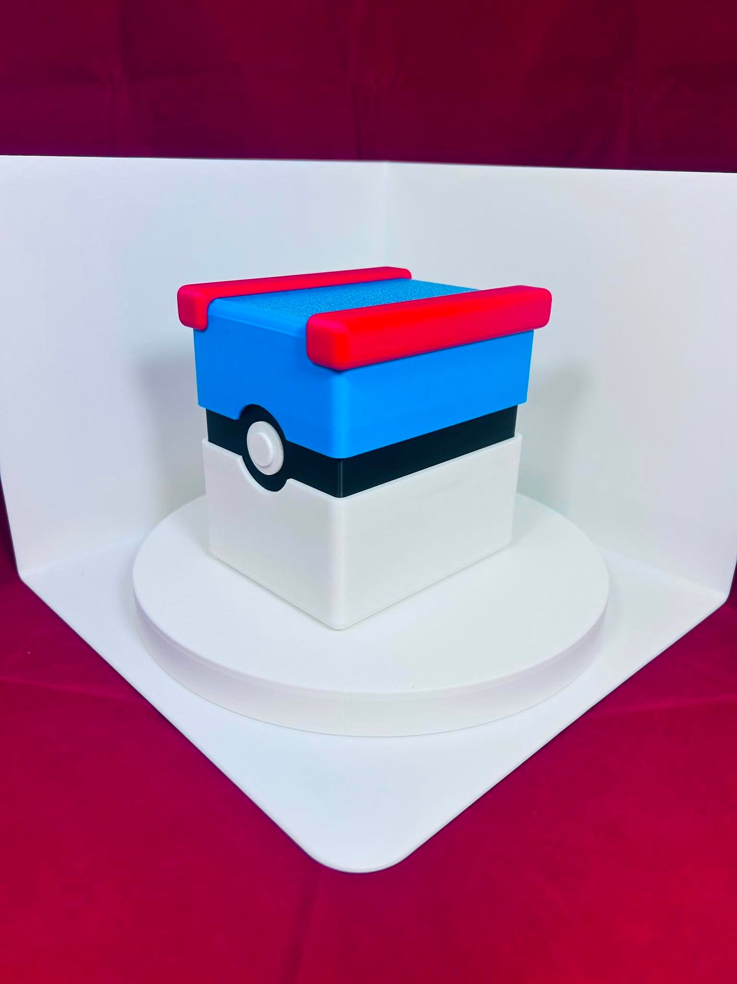 Poke Ball Card Storage Chest Box Holder & Top Loader Display - Holds Up to 240pc Custom 3D Printed - Red Great & Ultra Ball