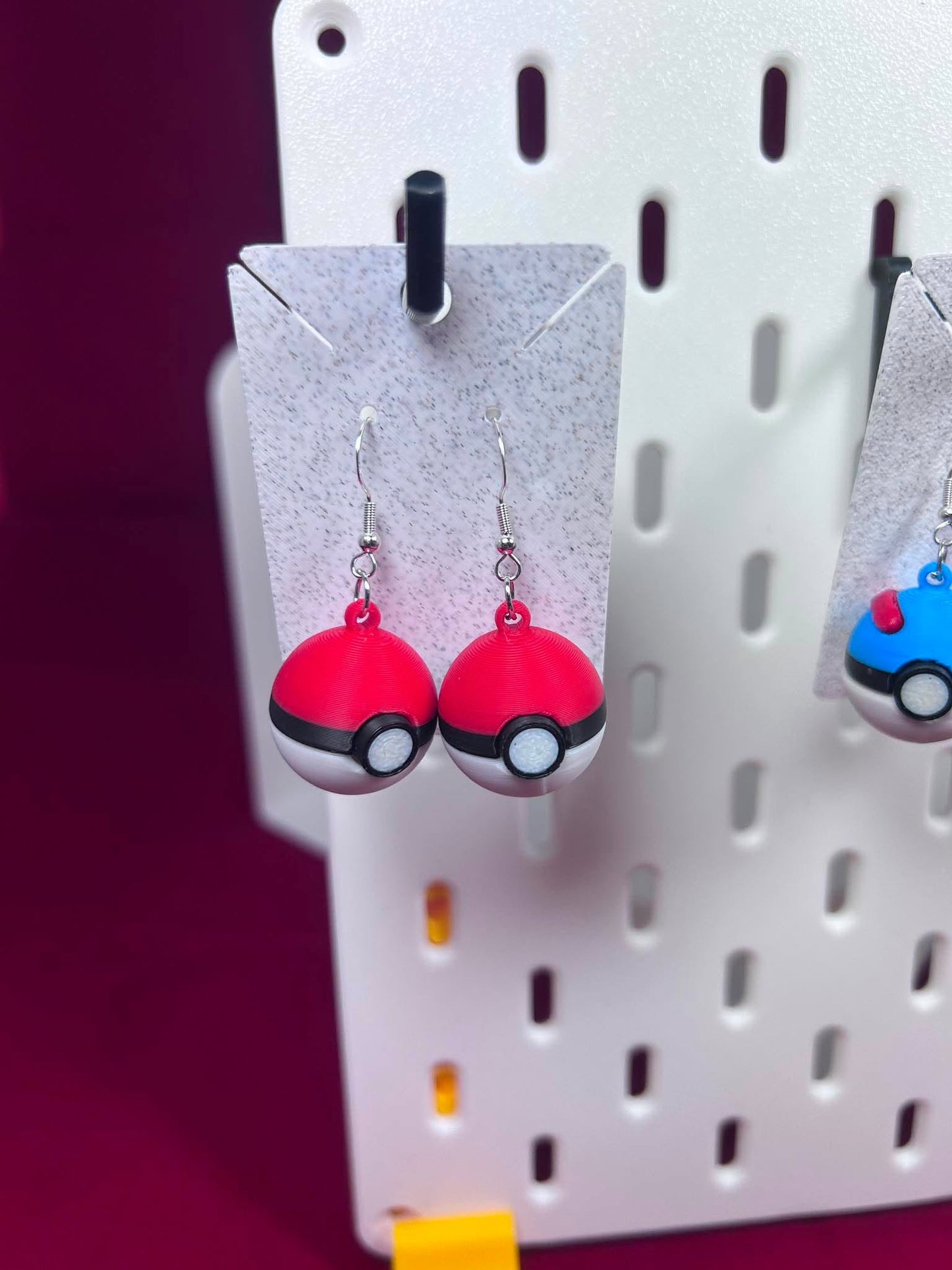 Poke Ball 3D Printed Custom Earrings - Red Pokeball - Great Ball - Ultra Ball - Pokemon