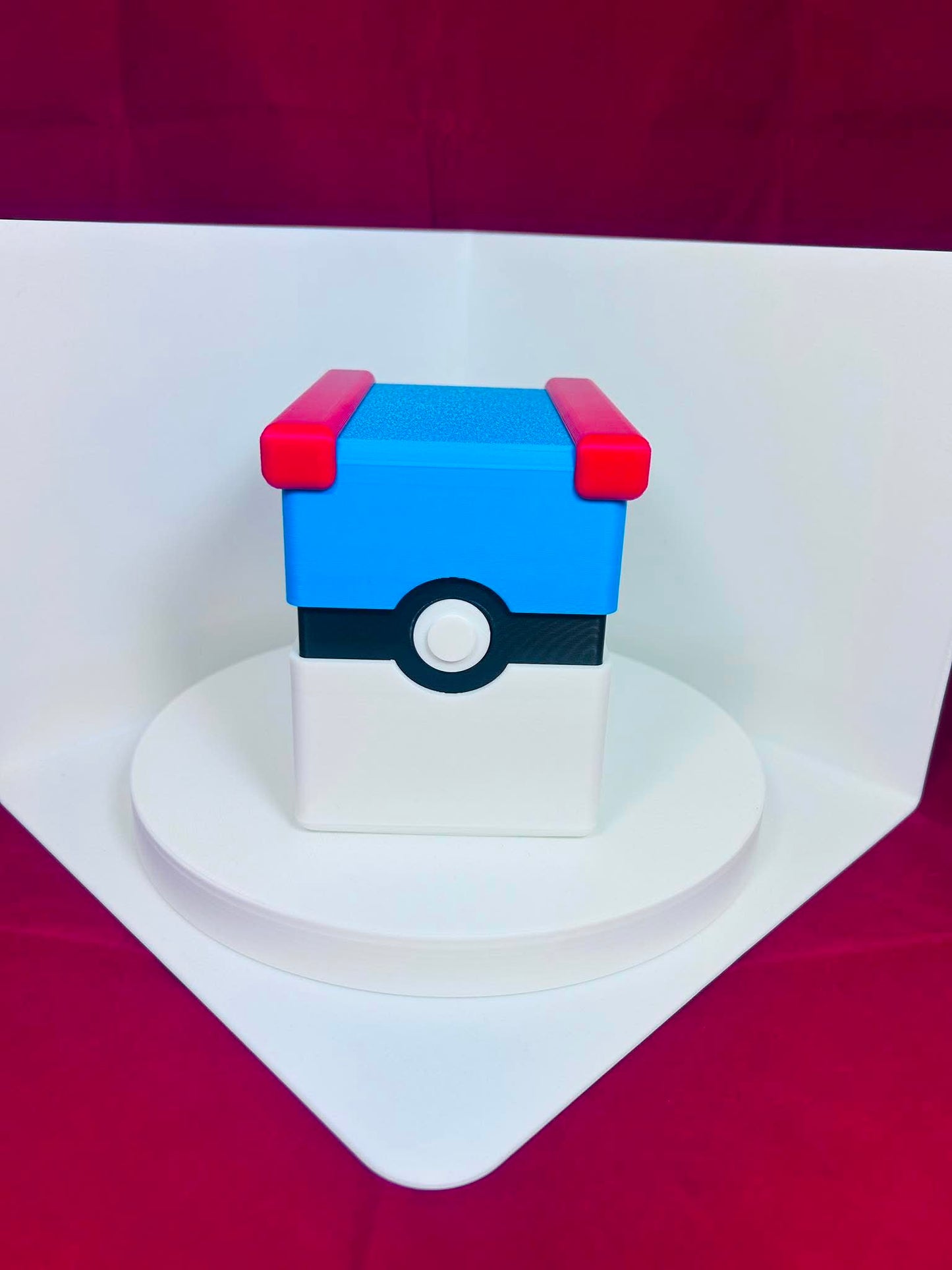 Poke Ball Card Storage Chest Box Holder & Top Loader Display - Holds Up to 240pc Custom 3D Printed - Red Great & Ultra Ball