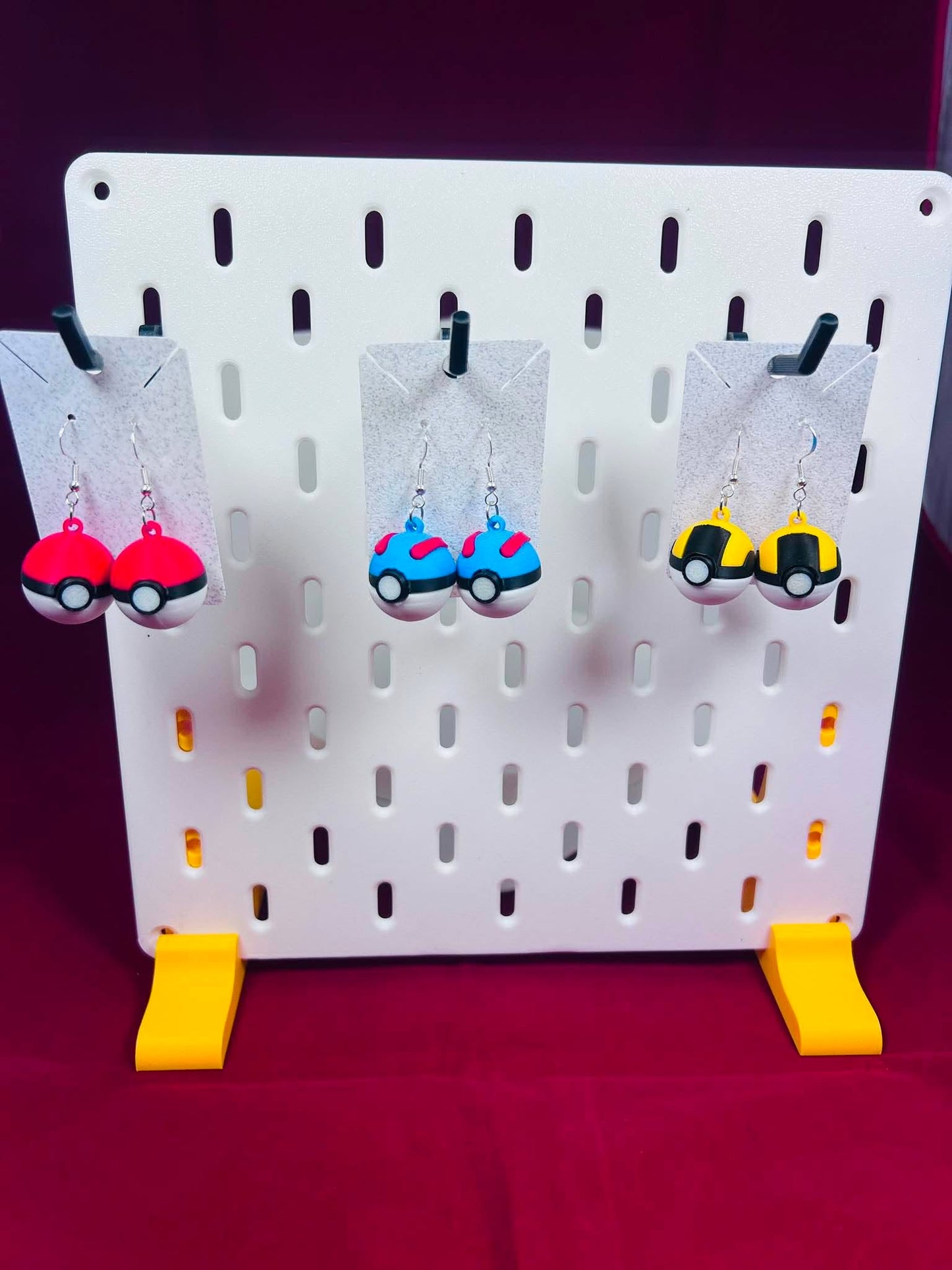Poke Ball 3D Printed Custom Earrings - Red Pokeball - Great Ball - Ultra Ball - Pokemon