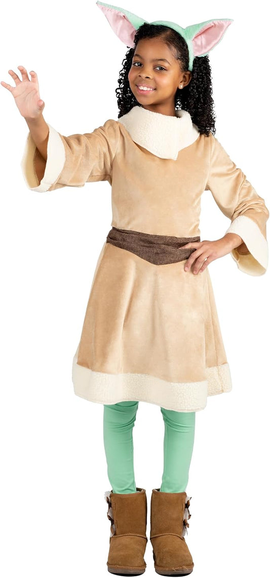 Mandalorian Star Wars Grogu Youth Halloween Dress - Premium Minky Robe & Ears