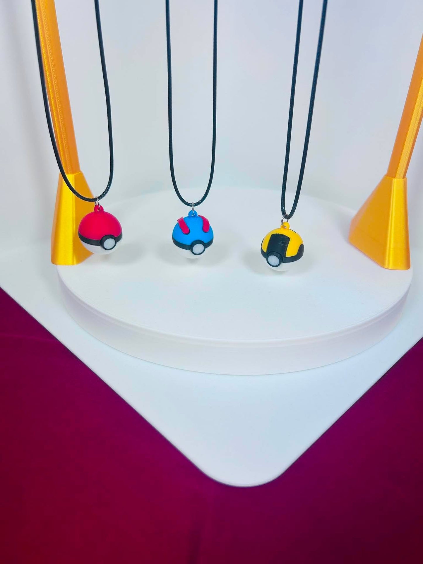 Poke Ball Necklace - Red Ball - Great Ball - Ultra Ball - Custom 3D Printed Pokemon Gift Accessory