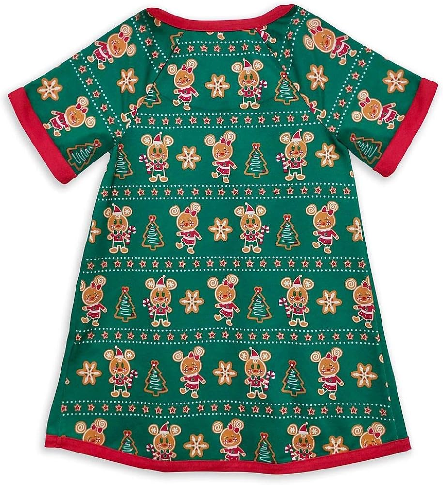 Disney Minnie Mouse Nightshirt Holiday Gingerbread Pajamas Girls Toddler Size 3